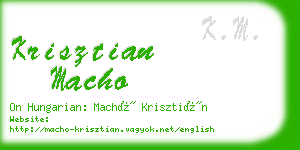 krisztian macho business card